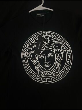 Kids Versace Black Crewneck Sweater with White Medusa Motif